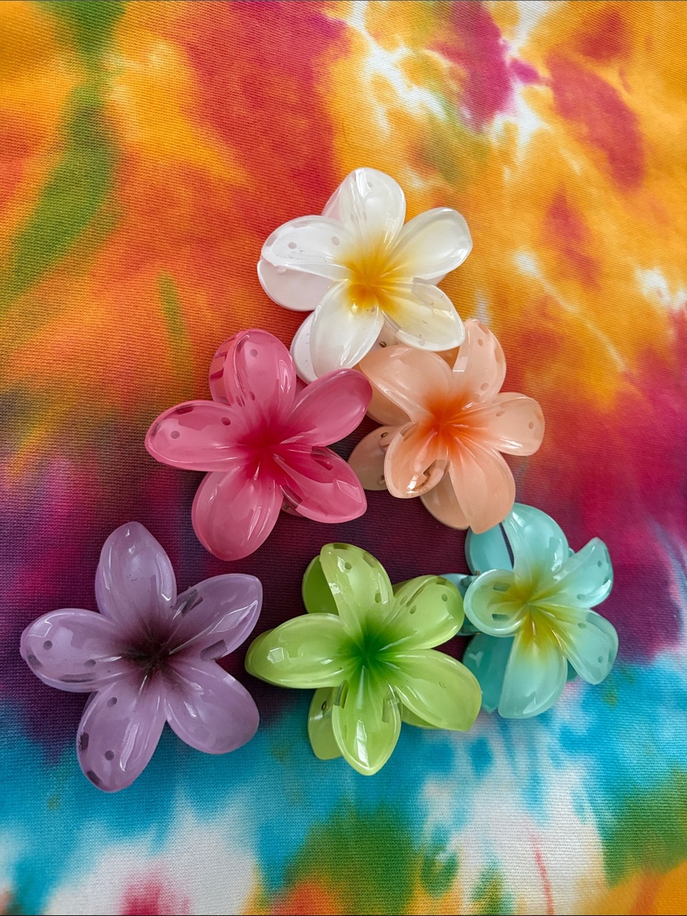 Womens Floral Hair Clips - Assorted Pastel Colors